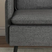 HOMCOM Modern Armchair, Upholstered Accent Chair with Tufted Back Cushion and Steel Legs for Living Room, Bedroom, Dark Grey(m-10)