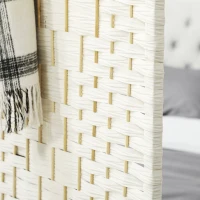 HOMCOM Folding Room Divider Screen 3 Panel 6' Tall Privacy Screen Freestanding Wood Partition for Home Office, White(m-8)