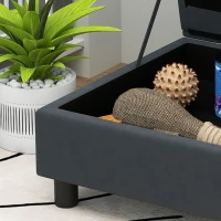 PawHut Pet Sofa Bed Couch with Storage, Pet Sofa for Cats and Small Dogs, Dark Gray(m-9)