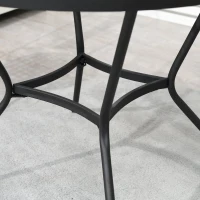 Outsunny 35" Round Patio Dining Table Steel Outside Table with Mesh Tabletop for Garden Backyard Poolside, Black(m-9)