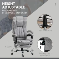 Vinsetto Massage Office Chair with 6 Points and Heat, Reclining Computer Chair with Adjustable Height and Footrest, Gray(m-4)