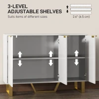 HOMCOM Sideboard Buffet Cabinet with Adjustable Shelves, Living Room Cabinet, TV Cabinet for 50 Inch TV, White(m-5)