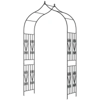 Outsunny 8.7FT Garden Arch Trellis, Outdoor Wedding Arbor for Ceremony with Scrollwork Design for Climbing Roses, Vines and Plants(m-11)