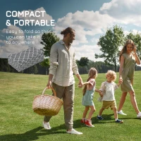 Outsunny Waterproof  Outdoor Rug, 6' x 9' RV Rug Reversible Mat for Backyard, Deck, Picnic, Beach, Camping, Grey & White Net(m-4)