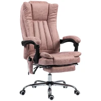 Vinsetto Massage Office Chair with 6 Points and Heat, Reclining Computer Chair with Adjustable Height and Footrest, Pink(m-1)