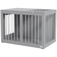 PawHut 31.5" Dog Crate Furniture with Double Doors, for Medium Dogs, Grey(m-2)