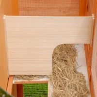 PawHut 2 Tier Elevated Wooden Rabbit Hutch Bunny House Small Animal Cage 47"L x 19"W x 39"H w/ Sliding-Out Tray(m-10)
