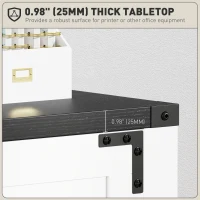 HOMCOM 2 Drawer Filing Cabinet, Farmhouse Office Storage Cabinet with Adjustable Hanging Bars for Letter, A4, Legal Size, White(m-7)