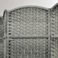 HOMCOM 6 Ft Tall Folding Room Divider, 6 Panel Portable Privacy Screen, Hand-Woven Partition Wall Divider, Mixed Grey(m-9)