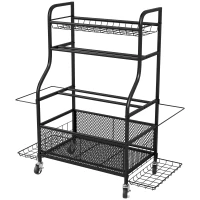 Soozier Garage Sports Equipment Organizer, Rolling Home Gym Storage Rack with Wheels, Dumbbell Rack and Ball Storage Holder(m-2)