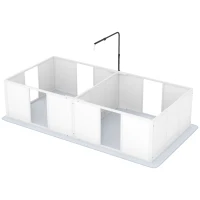 PawHut Whelping Box for Dogs w/ Retractable Light Stand, Waterproof Pee Pad & Adjustable Height Door for Medium Breed Dogs(m-1)
