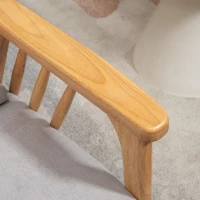 HOMCOM Armchair Upholstered Lounge Chair with Rubber Wood Frame Throw Pillows and Comfortable Cushion, Gray(m-9)