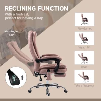 Vinsetto Massage Office Chair with 6 Points and Heat, Reclining Computer Chair with Adjustable Height and Footrest, Pink(m-9)