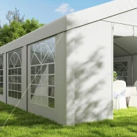 Outsunny 20' x 40' Party Tent, Outdoor Canopy Tent with 12 Removable Window Sidewalls for Parties, Wedding, Events, BBQ(m-10)