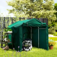 Outsunny Outdoor Storage Shed, UV Resistant Bike Tent with Roll-up Zipper Door, Portable Shed for Bike, Motorcycle, Dark Green(m-10)