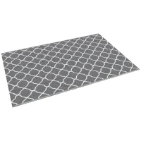 Outsunny Waterproof  Outdoor Rug, 6' x 9' RV Rug Reversible Mat for Backyard, Deck, Picnic, Beach, Camping, Grey & White Net(m-2)