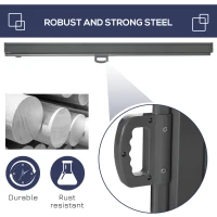 Outsunny 118" x 79"  Outdoor Folding Privacy Screen Retractable Side Awning Patio with Resistance to UV Rays and Wind Light Grey(m-6)