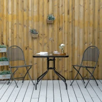 Outsunny Square Patio Dining Table with Umbrella Hole Tempered Glass Top Outdoor Dining Table for Garden Balcony Black(m-8)