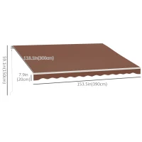 Outsunny 13' x 10' Electric Awning, Retractable Awning Sun Shade Shelter with Remote Controller, Manual Crank Handle and Aluminum Frame, for Deck, Balcony, Yard, Coffee(m-3)