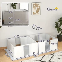 PawHut Whelping Box for Dogs w/ Retractable Light Stand, Waterproof Pee Pad & Adjustable Height Door for Medium Breed Dogs(m-3)