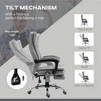 Vinsetto Massage Office Chair with 6 Points and Heat, Reclining Computer Chair with Adjustable Height and Footrest, Gray(m-9)