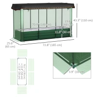 Outsunny Galvanized Steel Planter Box with Crop Cage and Shade Cloth, Raised Garden Bed for Flowers, Vegs and Herbs(m-3)