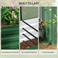 Outsunny Galvanized Steel Planter Box with Crop Cage and Shade Cloth, Raised Garden Bed for Flowers, Vegs and Herbs(m-7)