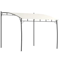 Outsunny 10' x 10' Outdoor Pergola Gazebo, Garden Sun Shade Shelter with Metal Frame for Porch, Patio, Deck, Backyard, Cream(m-11)