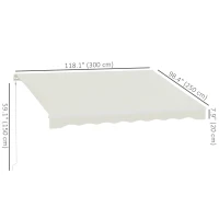 Outsunny 10' x 8' Electric Retractable Awning, UV Protection Sun Shade Shelter w/ Remote Controller for Deck Balcony Yard, Cream(m-3)