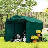 Outsunny Outdoor Storage Shed, UV Resistant Bike Tent with Roll-up Zipper Door, Portable Shed for Bike, Motorcycle, Dark Green(m-8)