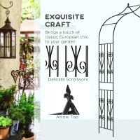 Outsunny 8.7FT Garden Arch Trellis, Outdoor Wedding Arbor for Ceremony with Scrollwork Design for Climbing Roses, Vines and Plants(m-5)