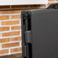 Outsunny Foldable Patio Dining Table for 4, Height Adjustable Outdoor Table for Garden Lawn Backyard, Dark Grey(m-9)