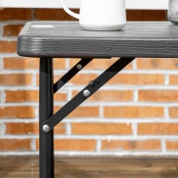Outsunny Foldable Patio Dining Table for 4, Height Adjustable Outdoor Table for Garden Lawn Backyard, Dark Grey(m-10)