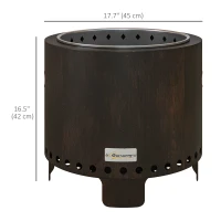 Outsunny Metal Wood-burning Smokeless Fire Pit, Black(m-3)
