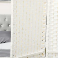 HOMCOM Folding Room Divider Screen 8 Panel 5.6 ' Tall Privacy Screen Freestanding Room Partition for Home Office, White(m-8)