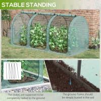Outsunny 9' x 4' Crop Cage, Plant Protection Tent with Three Zippered Doors, Storage Bag and 4 Ground Stakes, for Garden, Yard, Lawn, Green(m-7)