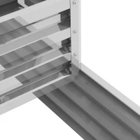 Outsunny 2 Tier Galvanized Raised Garden Bed, Steel Planter Box for Vegetables, Flowers, Herbs, 47" x 40" x 23", Silver(m-7)