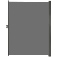 Outsunny 118" x 79"  Outdoor Folding Privacy Screen Retractable Side Awning Patio with Resistance to UV Rays and Wind Light Grey(m-11)