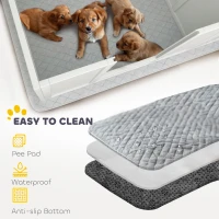 PawHut Whelping Box for Dogs with Retractable Light Stand, Washable Waterproof Pee Pad & Adjustable Door, 39" x 38" x 19"(m-7)