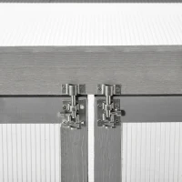 Outsunny Wooden 2 Tier Cold Frame Greenhouse Polycarbonate Plant Grow House Portable Garden, Dark Gray(m-9)