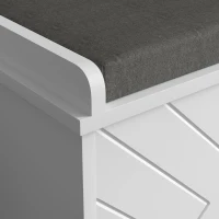 HOMCOM Shoe Storage with Seat, Upholstered Hallway Bench, Shoe Bench with Flip Drawer, Adjustable Shelf for 8 Pairs of Shoes(m-9)