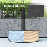 Outsunny Round Patio Umbrella Base Holder, Heavy Duty Outdoor Umbrella Stand Base, Filled Up to 44lbs with Stand or 40lbs with Water for Garden, Poolside, Black(m-4)