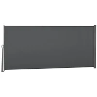 Outsunny 118" x 63" Retractable Side Awning Patio Outdoor Folding Privacy Screen with Resistance to UV Rays & Wind, Grey(m-11)