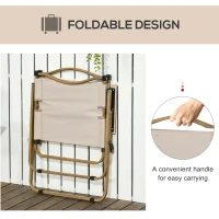 Outsunny Set of 2 Camping Chair, Lightweight Folding Chair, Portable Armchairs, Excellent for Festivals, Fishing, Khaki(m-5)