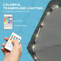 Soozier 45" Rebounder Trampoline for Adults, Quiet Bungee Rebounder with LED Lights and Adjustable Handle, Blue(m-4)