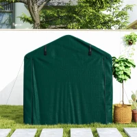 Outsunny Outdoor Storage Shed, UV Resistant Bike Tent with Roll-up Zipper Door, Portable Shed for Bike, Motorcycle, Dark Green(m-9)