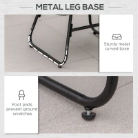 Outsunny Rattan Chair w/ Stool, Cushion, Adjustable Foot Pads, Grey(m-6)