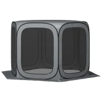 Outsunny 11 x 11ft Pop Up Screen Tent, UPF50+ Portable Camping Gazebo Screen House with Carry Bag, Dark Gray(m-1)