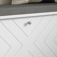 HOMCOM Shoe Storage with Seat, Upholstered Hallway Bench, Shoe Bench with Flip Drawer, Adjustable Shelf for 10 Pairs of Shoes(m-10)