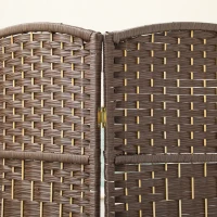 HOMCOM Folding Room Divider Screen 3 Panel 6' Tall Privacy Screen Freestanding Wood Partition for Home Office, Brown(m-7)